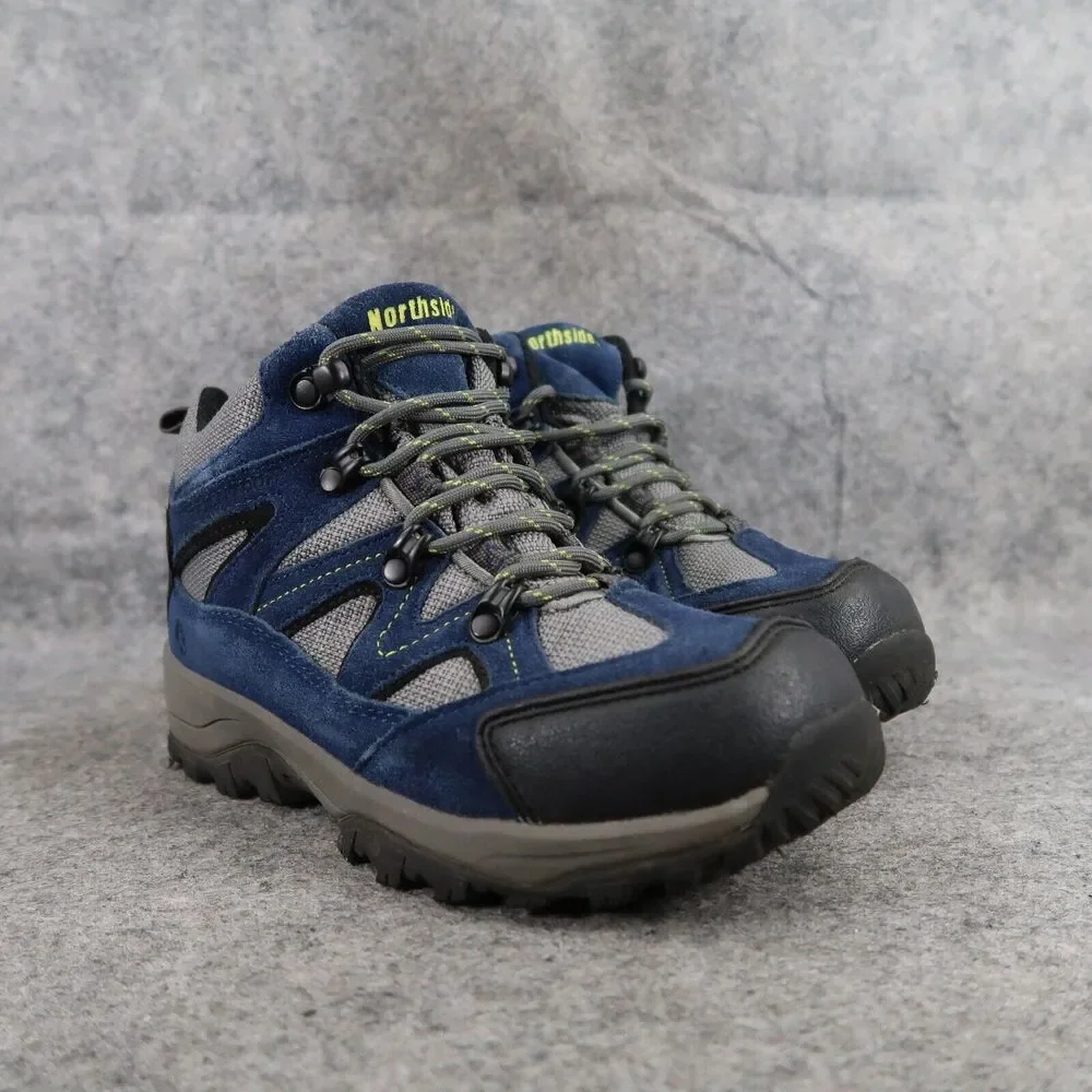 Northside Shoes Kids 3 Hiking Boots Suede Waterproof Athletic High Top Blue Gray